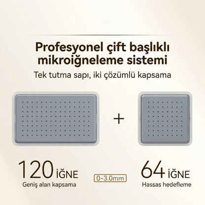 Ayarlanabilir Titanyum DermaStamp – Saç ve Cilt Bakım Mikroiğneleme Seti (120 & 64 İğne / 0.25-3mm)