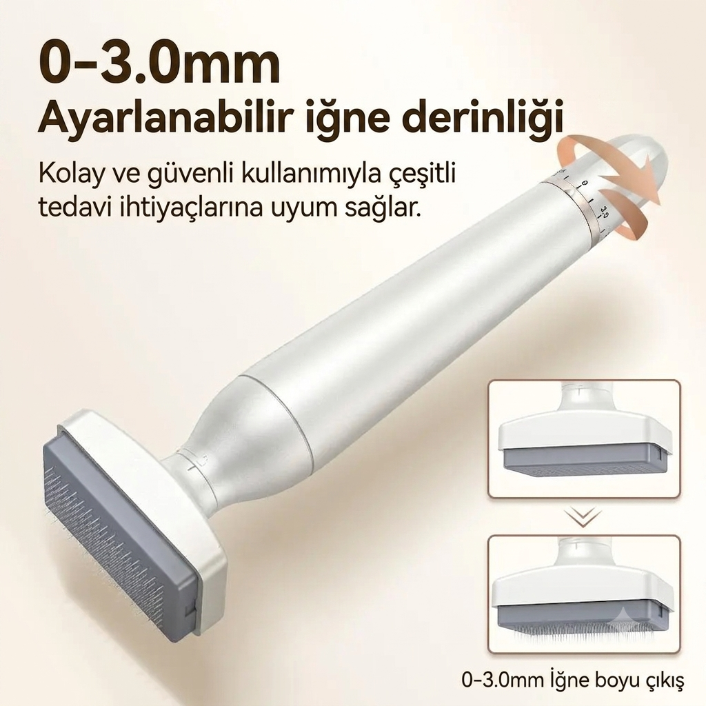 Ayarlanabilir Titanyum DermaStamp – Saç ve Cilt Bakım Mikroiğneleme Seti (120 & 64 İğne / 0.25-3mm)